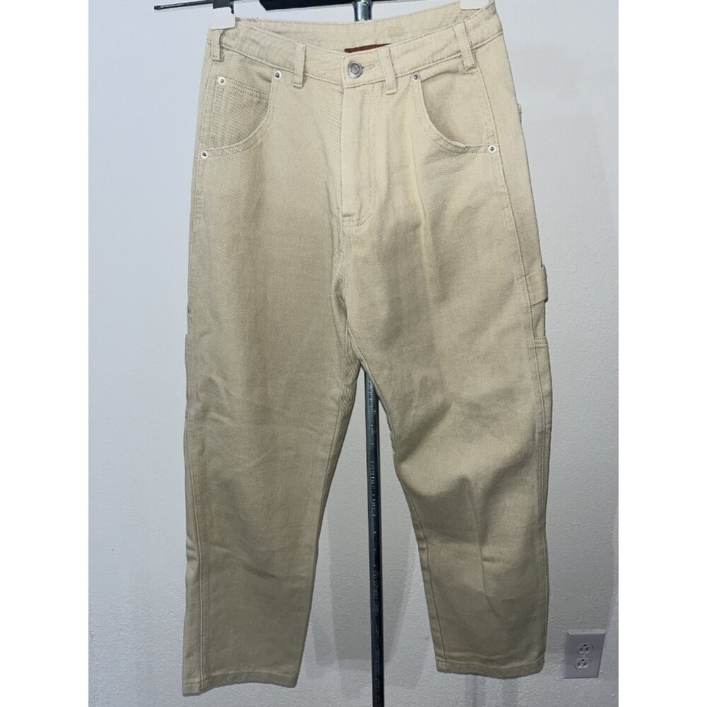 Beige Botany Carpenter Jeans Pants Women Small 26X26 Cotton